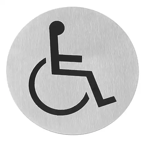 ⁨Self-adhesive information plate FOR DISABLED stainless steel diameter 75mm - Hendi 663646⁩ at Wasserman.eu