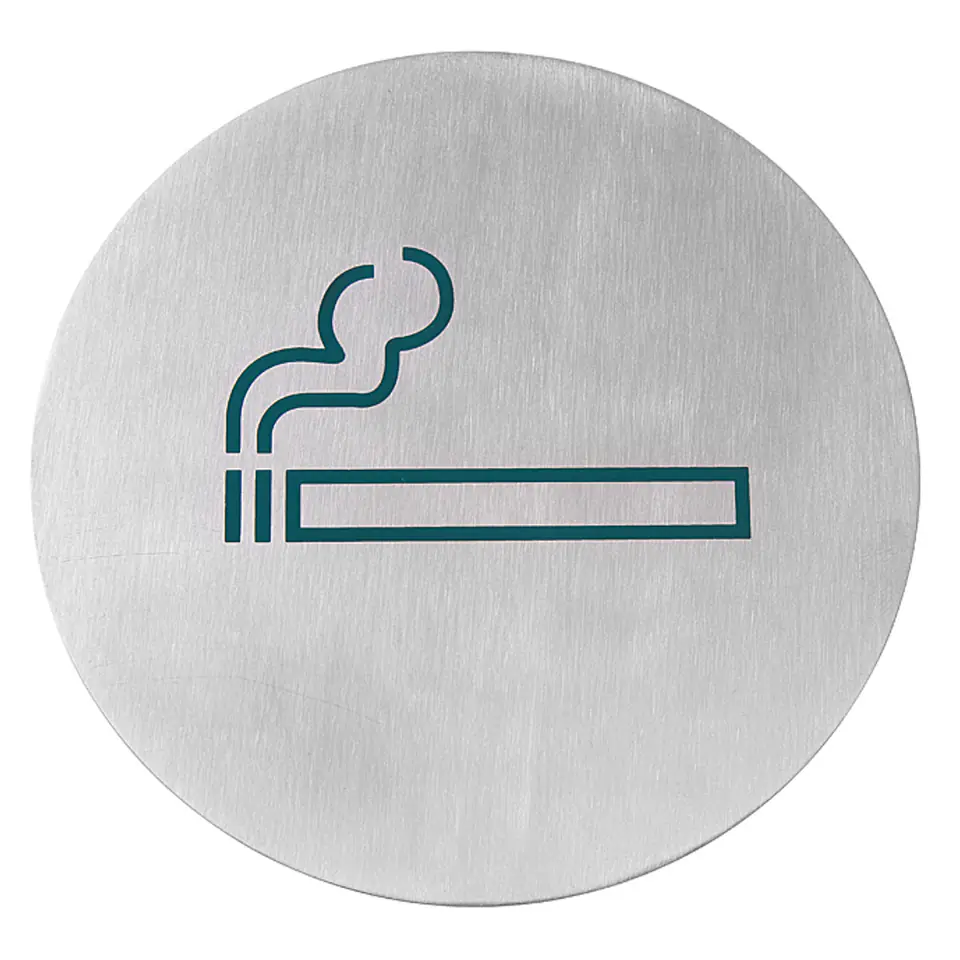 ⁨Self-adhesive information plate FOR SMOKERS stainless steel diameter 160mm - Hendi 663820⁩ at Wasserman.eu