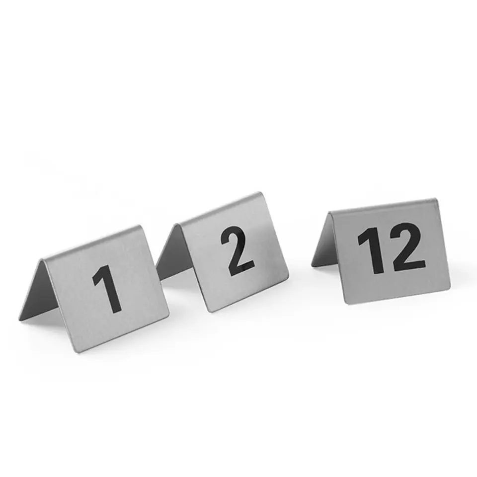 ⁨Information plate TABLE NUMBER 1-12 stainless steel set 12pcs. - Hendi 663844⁩ at Wasserman.eu