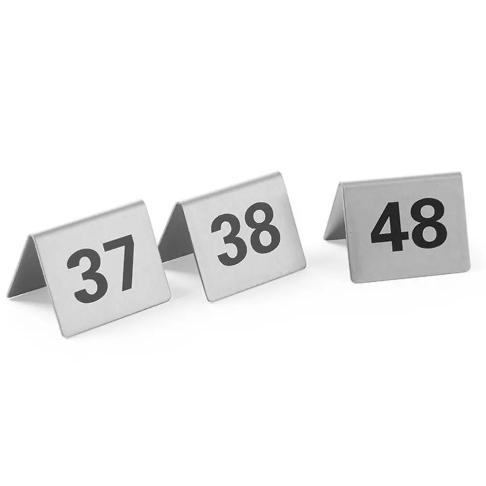 ⁨Information plate TABLE NUMBER 37-48 stainless steel set 12pcs. - Hendi 663875⁩ at Wasserman.eu