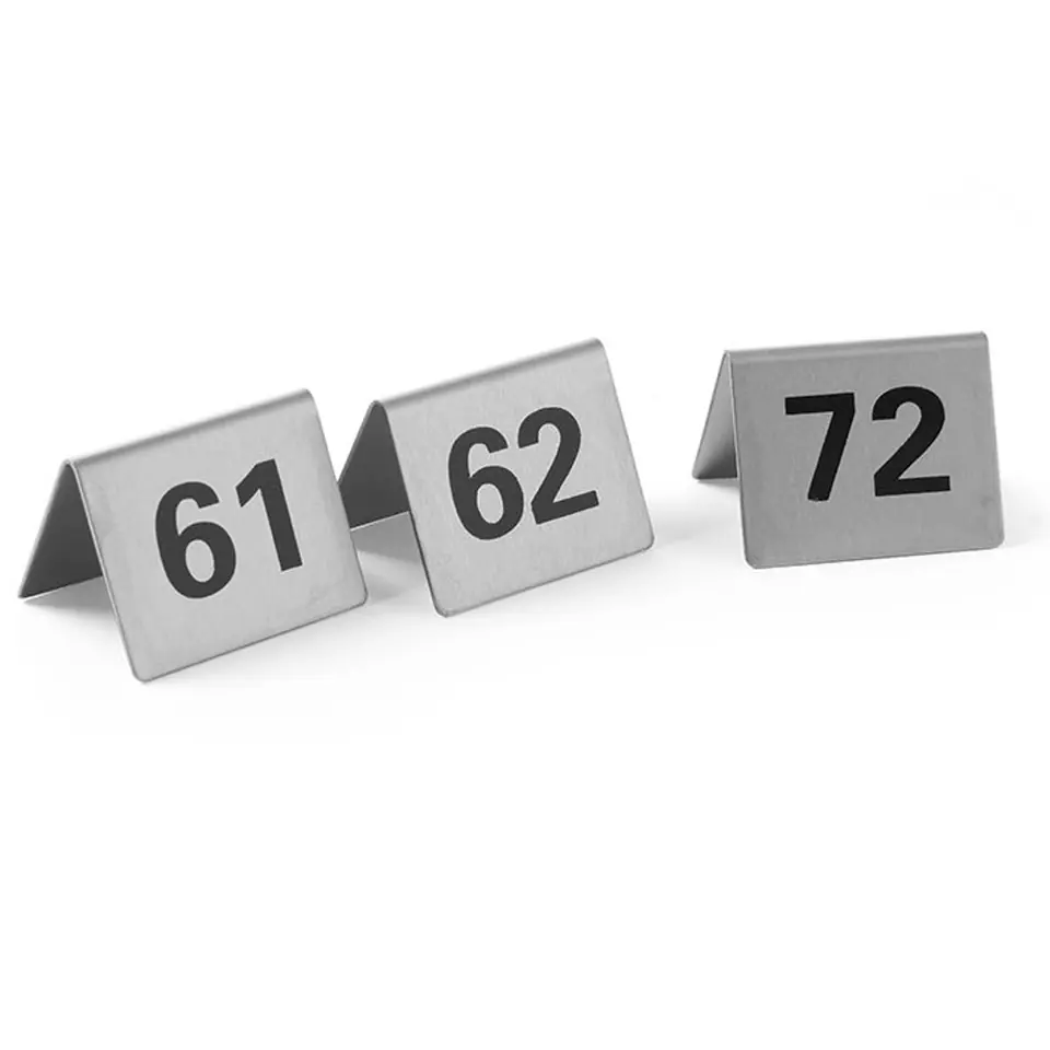 ⁨Information plate TABLE NUMBER 61-72 stainless steel set 12pcs. - Hendi 663899⁩ at Wasserman.eu