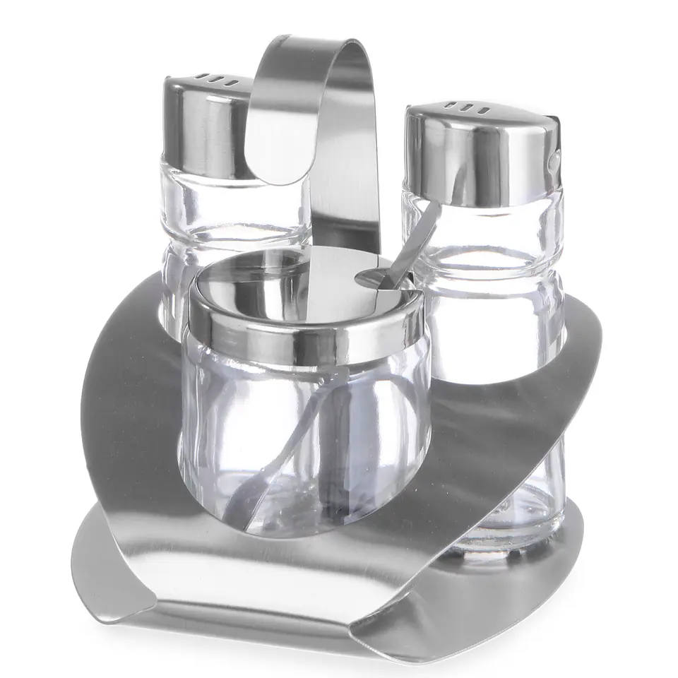 ⁨Stainless steel spice set salt pepper mustard - Hendi 465332⁩ at Wasserman.eu