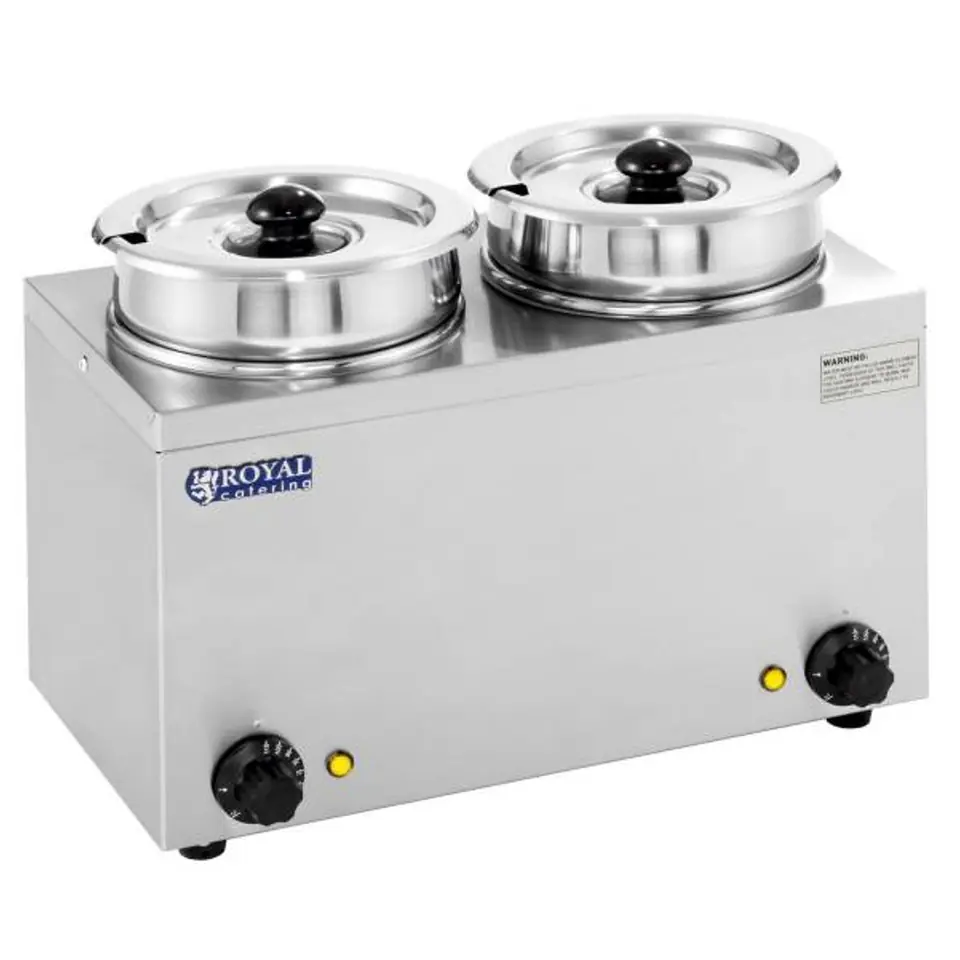 ⁨Bain-marie electric soup warmer 300W 230V 2 x 3.8L⁩ at Wasserman.eu