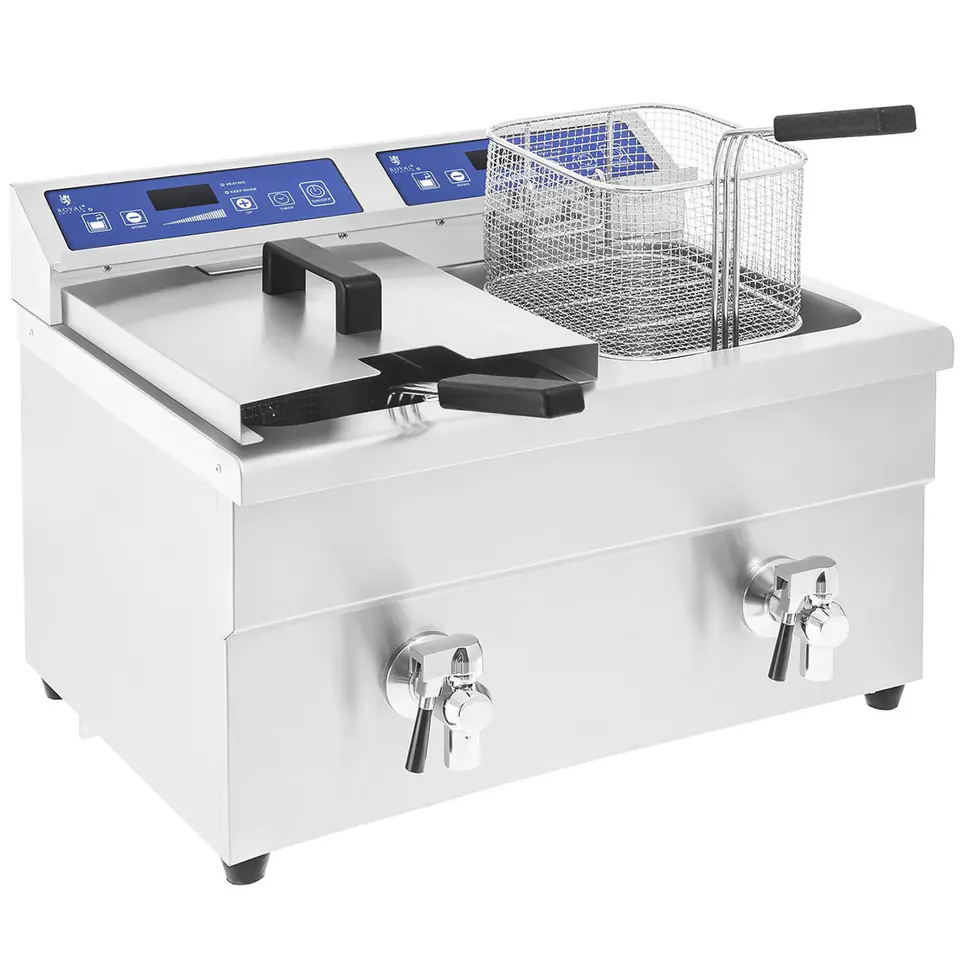 ⁨Double induction fryer fryer 7000W 230V Royal Catering 2x 10L⁩ at Wasserman.eu