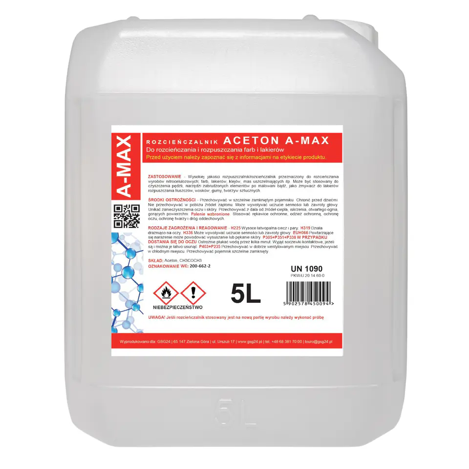 ⁨Acetone solvent remover A-MAX 5L⁩ at Wasserman.eu