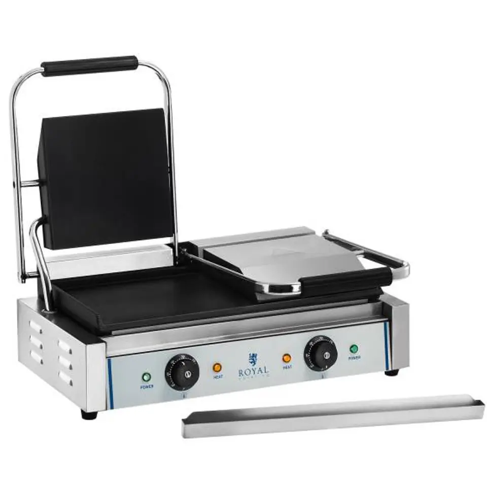 ⁨Kontakt grill kontaktowy dwustronny podwójny gładki 3600W 230V Royal Catering⁩ w sklepie Wasserman.eu