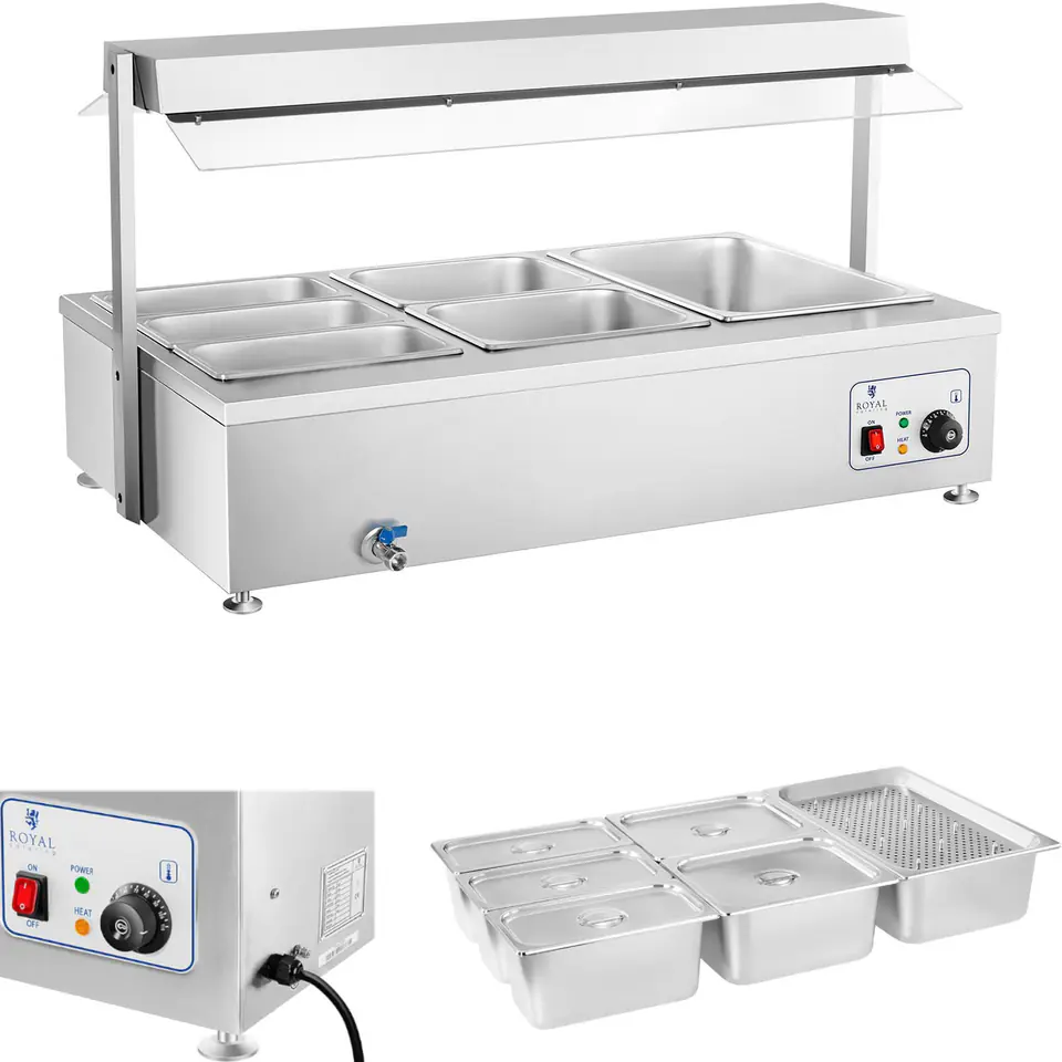 ⁨Bemar wodny podgrzewacz wolnostojący z kranem 6 x GN 150mm 55L Royal Catering⁩ w sklepie Wasserman.eu