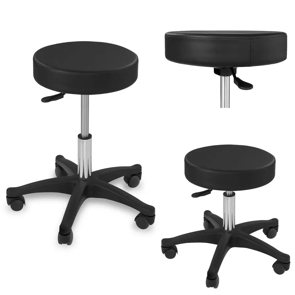 ⁨Stool stool cosmetic swivel stool on wheels Physa AVERSA black⁩ at Wasserman.eu