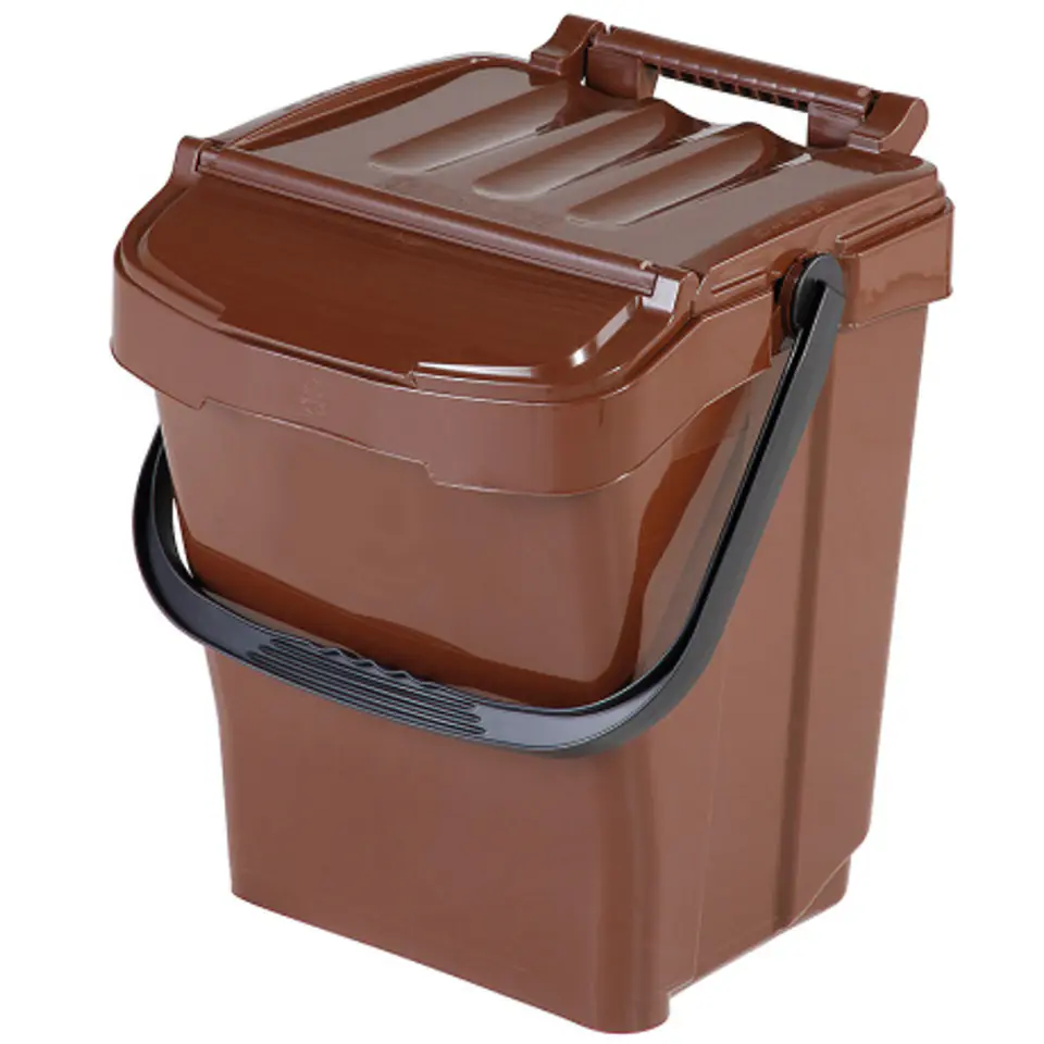 ⁨Kosz pojemnik do segregacji sortowania śmieci na BIO odpady URBA PLUS 40L - brązowy⁩ w sklepie Wasserman.eu