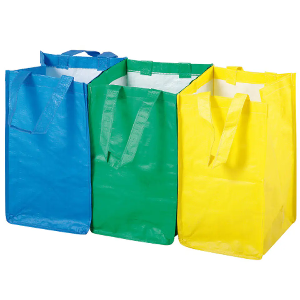 ⁨Wytrzymałe torby do segregacji odpadków śmieci ZESTAW 3szt  x 21L⁩ w sklepie Wasserman.eu