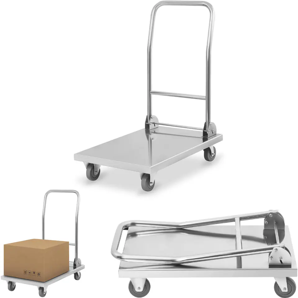 ⁨Platform storage transport trolley with folding handle up to 400kg RCFT-1.1⁩ at Wasserman.eu