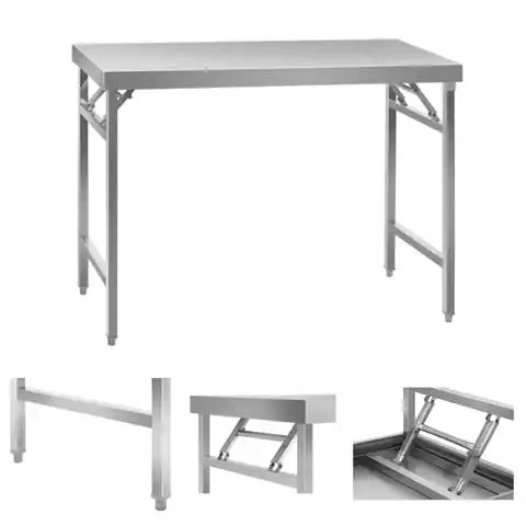 ⁨Stainless steel folding work table 120 x 60cm to 120kg Royal Catering RCAT-120K⁩ at Wasserman.eu