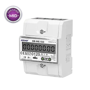 ⁨3-phase electricity meter, 80A, MID, 3 modules, DIN TH-35mm⁩ at Wasserman.eu