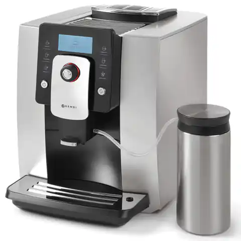 ⁨Ekspres do kawy automatyczny One Touch z pojemnikiem na mleko 600ml SREBRNY Hendi 208984⁩ w sklepie Wasserman.eu