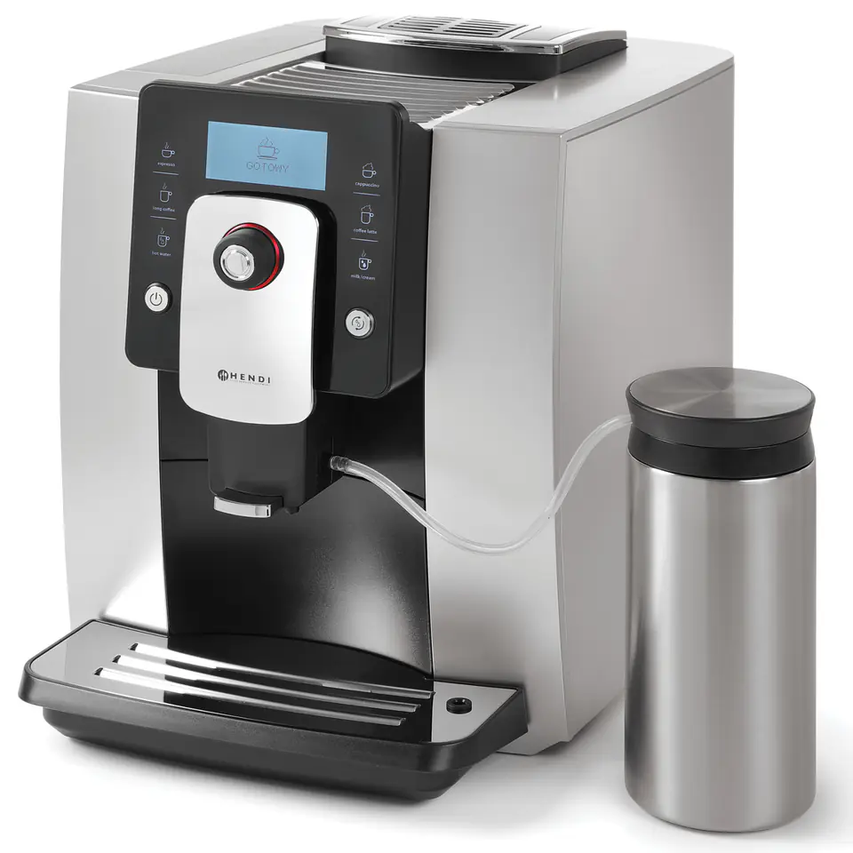 ⁨One Touch Automatic Coffee Maker with Milk Container 600ml SILVER Hendi 208984⁩ at Wasserman.eu