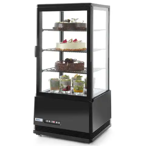 ⁨Adjustable glass refrigerated display cabinet 78L 3 shelves black ARKTIC Hendi 233658⁩ at Wasserman.eu