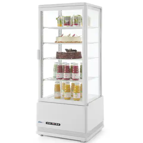 ⁨Glazed refrigerated display cabinet 98L 4 shelves white ARKTIC Hendi 233665⁩ at Wasserman.eu