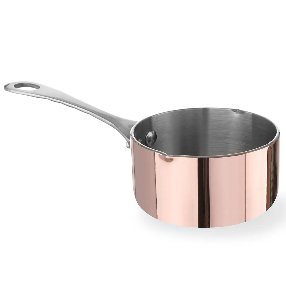 ⁨Miniature saucepan with spout copper dia.85x(H)50mm Hendi 607039⁩ at Wasserman.eu