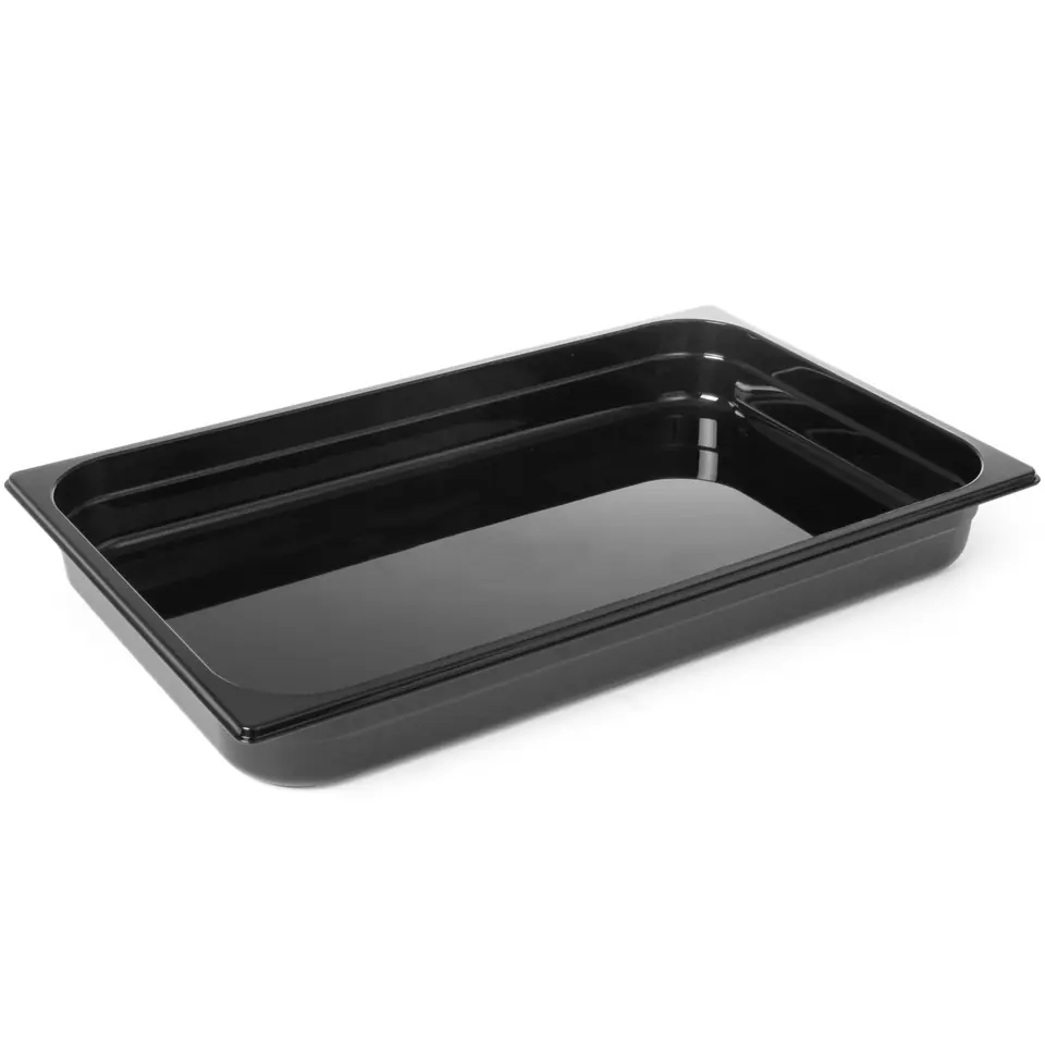 ⁨Catering container GN 1/1 made of black polycarbonate 530x325x100mm 14L Hendi 862223⁩ at Wasserman.eu