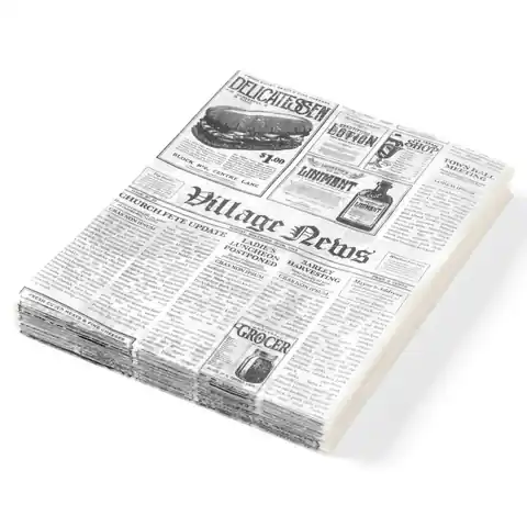 ⁨Parchment paper for warm snacks newspaper print 250x350mm 500pcs. Hendi 678107⁩ at Wasserman.eu