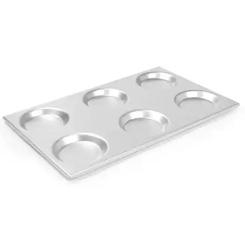 ⁨Aluminum tray GN 1/1 with circle molds 125mm 530x325mm Hendi 808740⁩ at Wasserman.eu