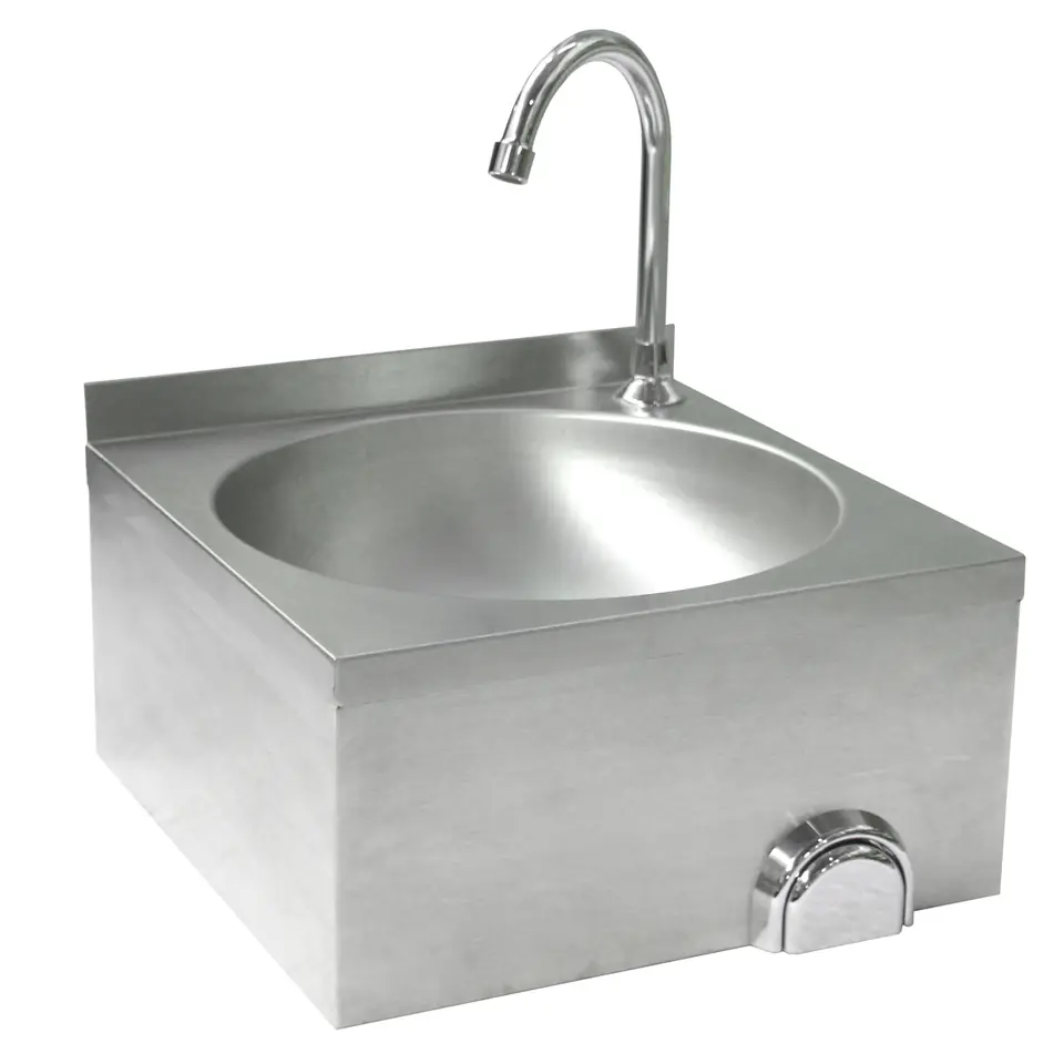 ⁨Non-contact stainless steel kitchen washbasin Wall Hendi 810316⁩ at Wasserman.eu