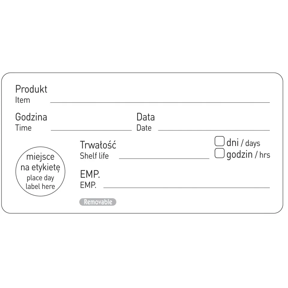 ⁨Naklejki food safety data przydatności PL EN 500 szt. Hendi 850206⁩ w sklepie Wasserman.eu