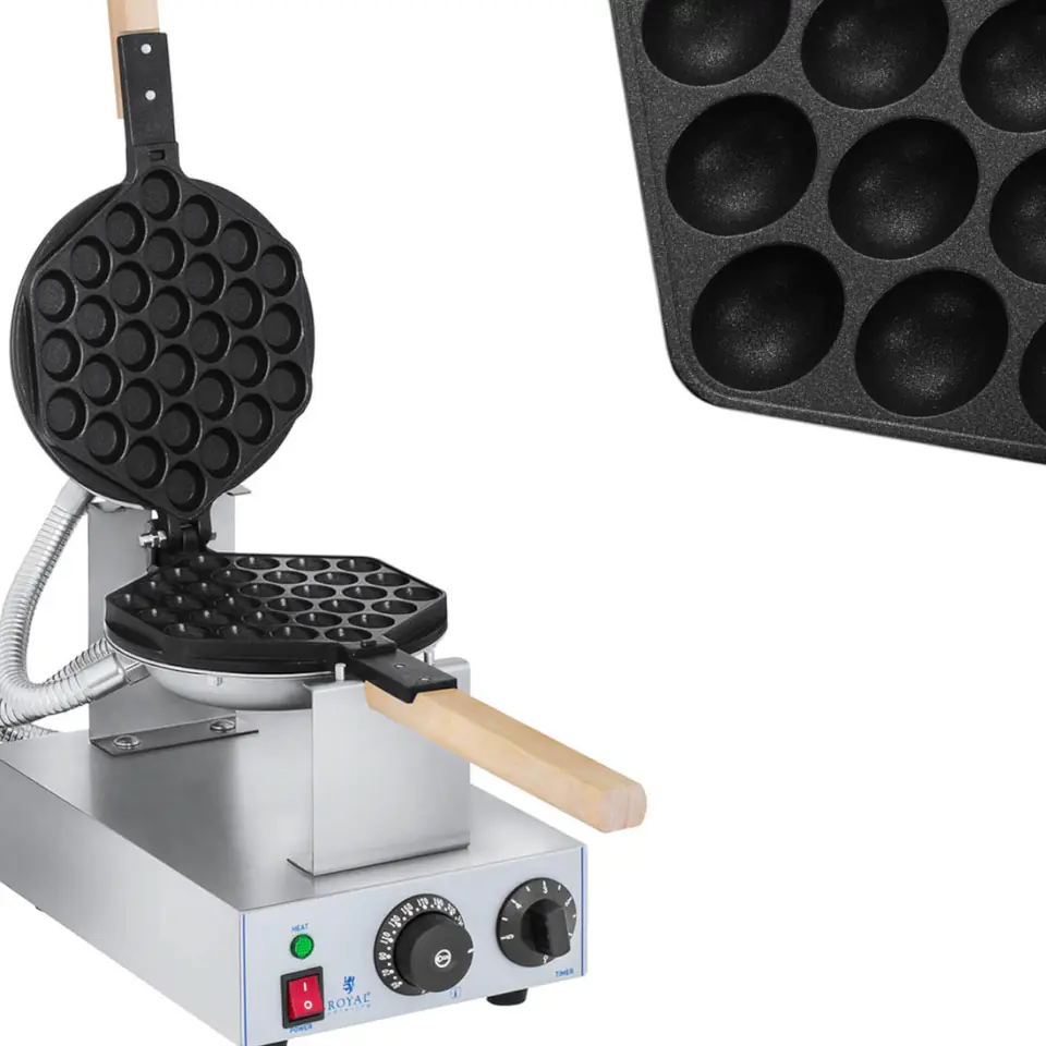 ⁨Waffle maker bubble waffle waffle 1415W Royal Catering RCWM-1400-B⁩ at Wasserman.eu