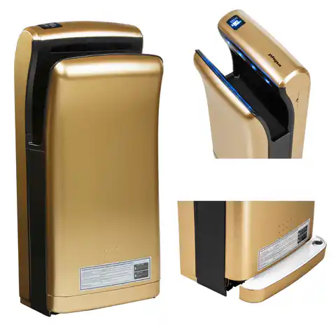 ⁨Pocket Wall Dryer For Hands Electric Gold 1200W Physa Bari gold⁩ at Wasserman.eu