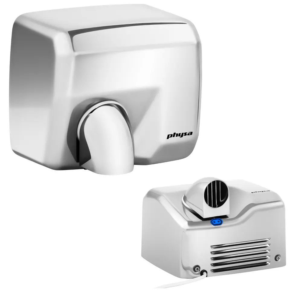 ⁨Automatic Wall Hand Dryer 2000W silver Physa Vella silver⁩ at Wasserman.eu