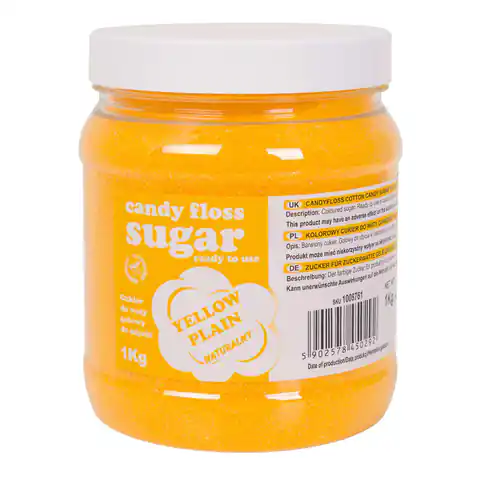 ⁨Kolorowy cukier do waty cukrowej żółty naturalny smak waty cukrowej 1kg⁩ w sklepie Wasserman.eu