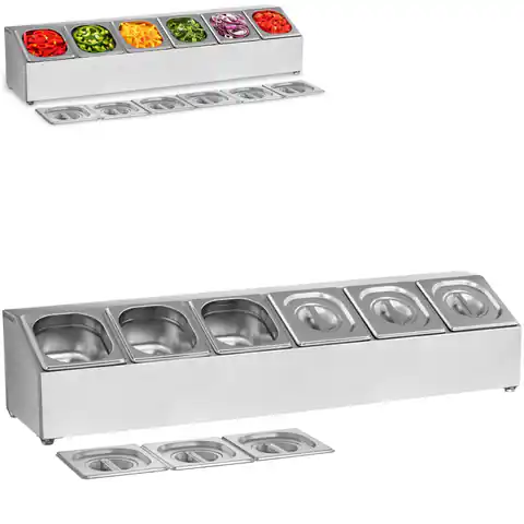 ⁨Display stand for containers 6x GN 1/6 + containers with lids⁩ at Wasserman.eu