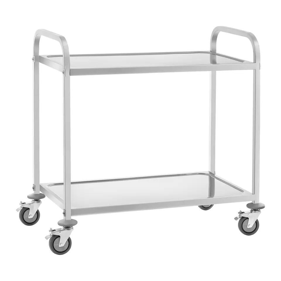 ⁨Catering Waiter Trolley 2-Shelf Up to 160kg Stainless Steel⁩ at Wasserman.eu