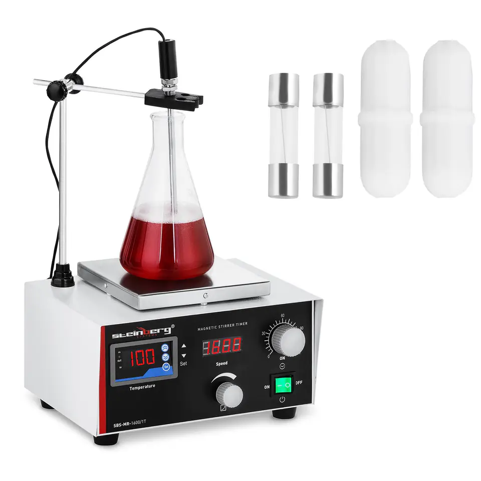 ⁨Laboratory magnetic stirrer 100C timer + stirrers⁩ at Wasserman.eu