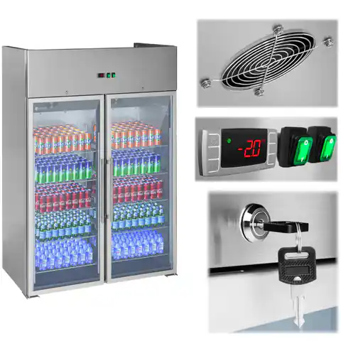 ⁨Refrigerator refrigerator refrigerated cabinet double glazed from -2 to 8C 948L⁩ at Wasserman.eu