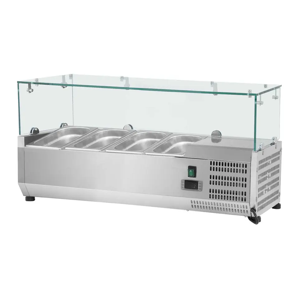 ⁨Cooling stand with glass cover 3x GN1/3 and 1x GN1/2 120cm⁩ at Wasserman.eu