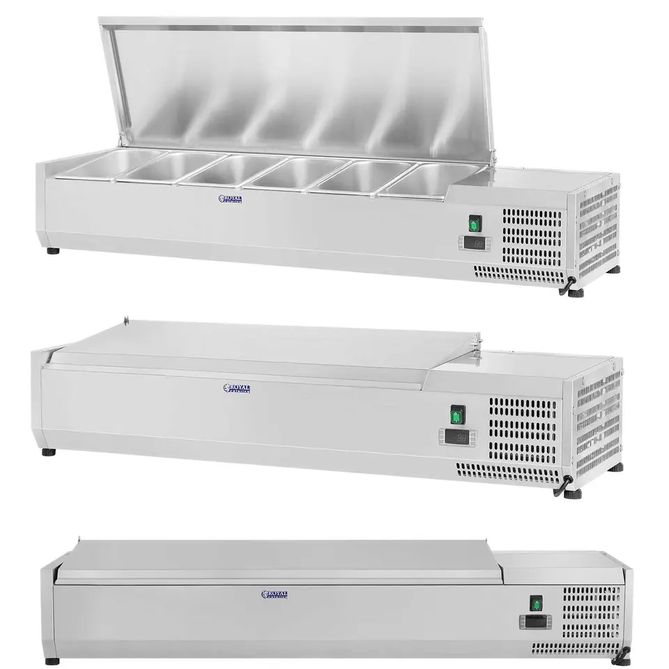 ⁨Cooling stand with steel lid 6x GN1/3 140cm⁩ at Wasserman.eu