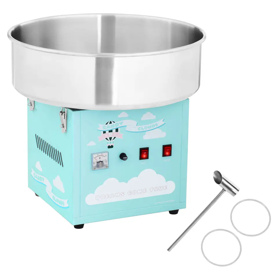 ⁨Cotton candy machine turquoise avg. bowls 520mm + sugar scoop⁩ at Wasserman.eu