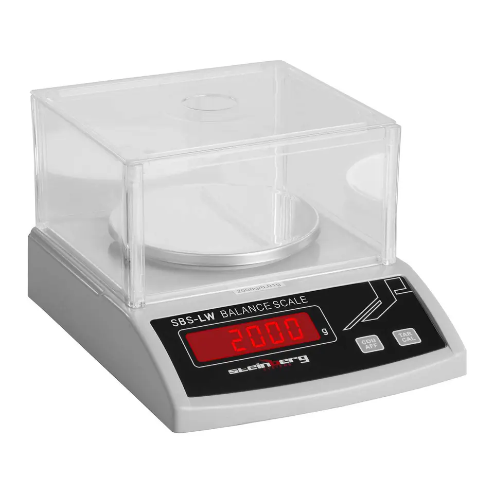 ⁨Laboratory Precision Scale with Glass Cover LED Display 2000g / 0.01g⁩ at Wasserman.eu