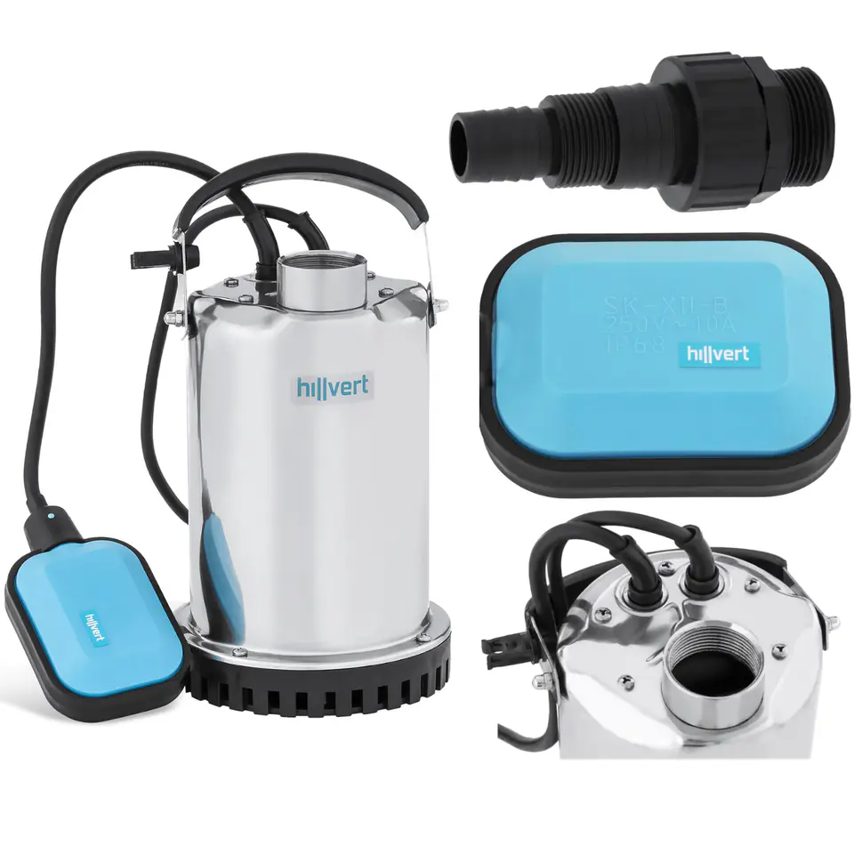 ⁨Submersible garden submersible stainless steel submersible pump 400W 7000l/h to 8m⁩ at Wasserman.eu