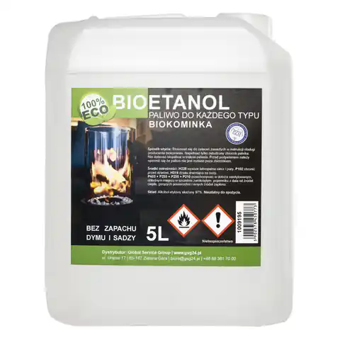 ⁨Bioalkohol bioetanol BIO paliwo do biokominka 5L⁩ w sklepie Wasserman.eu