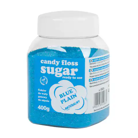 ⁨Kolorowy cukier do waty cukrowej niebieski naturalny smak waty cukrowej 400g⁩ w sklepie Wasserman.eu