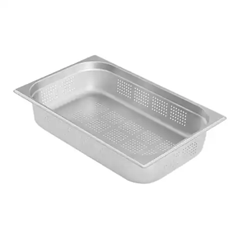 ⁨Perforated steel catering container GN1/1 depth 100 mm⁩ at Wasserman.eu