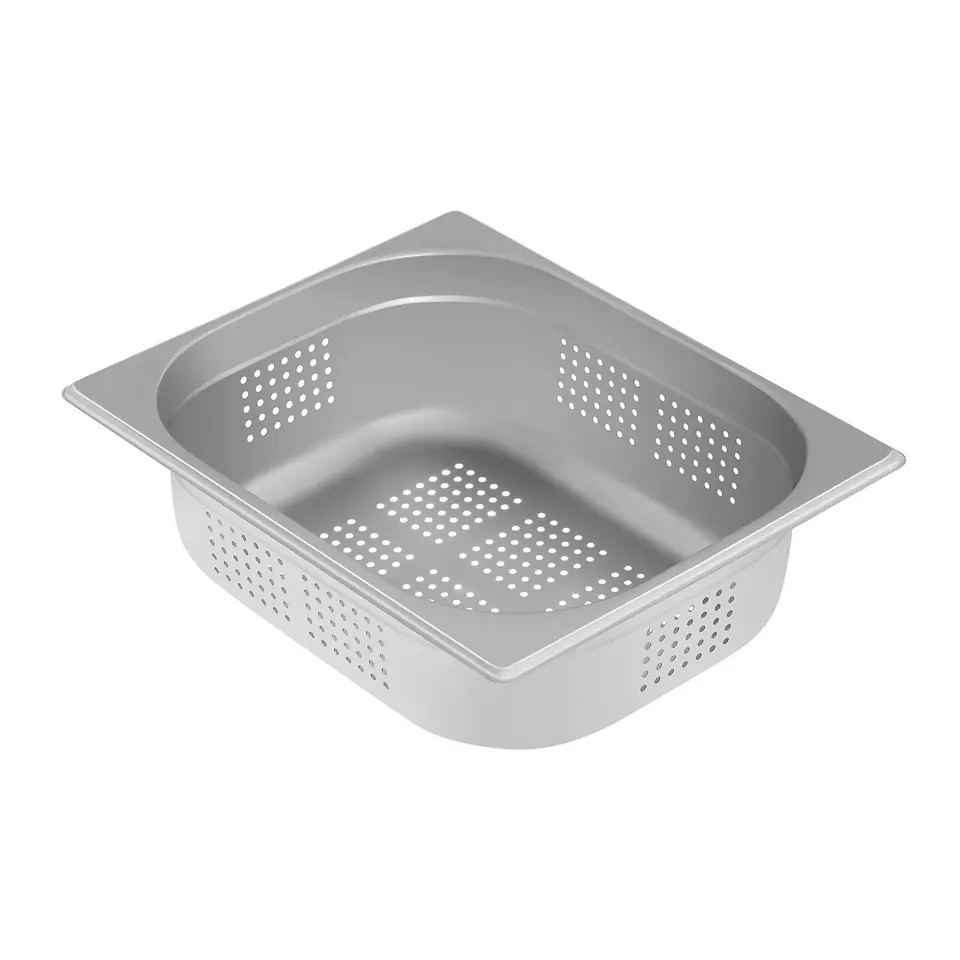 ⁨Perforated catering vessel made of steel GN1/2 depth 100 mm⁩ at Wasserman.eu