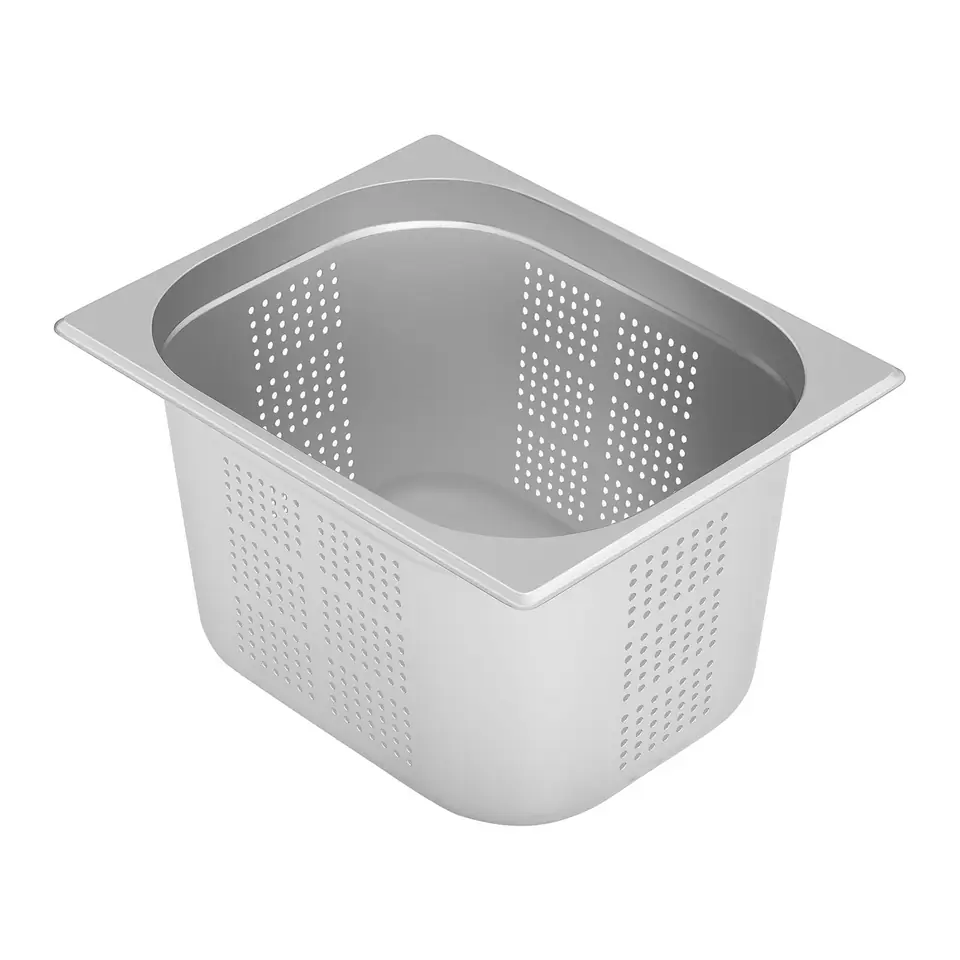 ⁨Perforated catering vessel made of steel GN1/2 depth 200 mm⁩ at Wasserman.eu