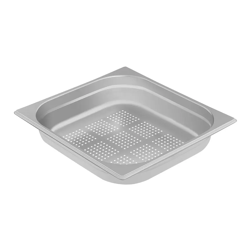 ⁨Perforierter Lebensmittelbehälter aus Edelstahl GN2/3 65 mm⁩ im Wasserman.eu