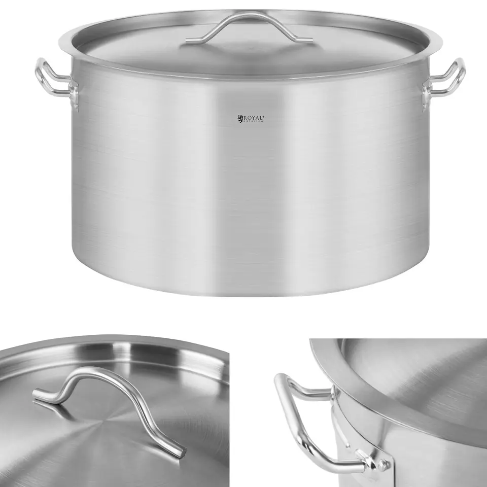 ⁨Catering pot with lid stainless steel for induction cooker 32 L⁩ at Wasserman.eu