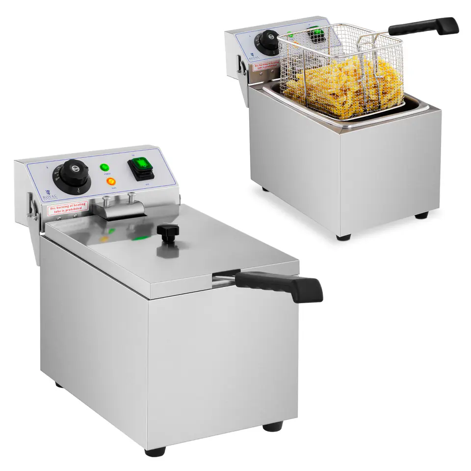 ⁨Frytownica nastawna gastronomiczna elektryczna 230 V 3200W 8 L⁩ w sklepie Wasserman.eu