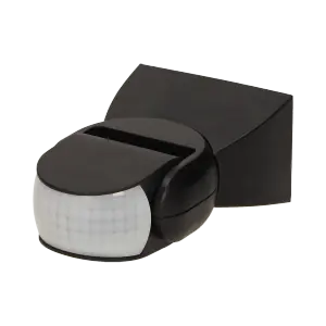 ⁨Motion sensor 180°, vertical and horizontal adjustment, IP65, 1200W, black⁩ at Wasserman.eu