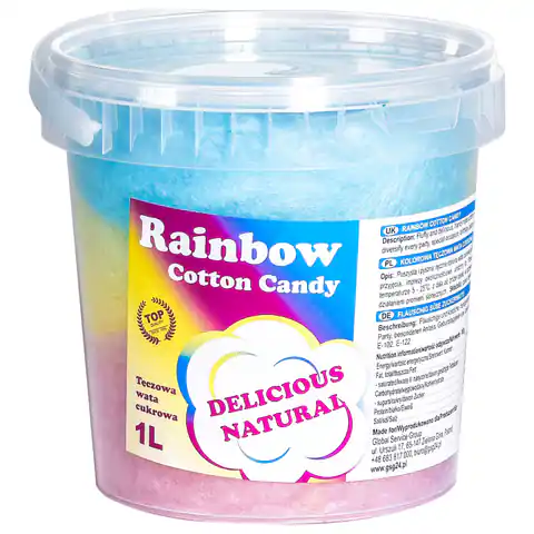 ⁨Kolorowa tęczowa wata cukrowa Rainbow Cotton Candy 1L⁩ w sklepie Wasserman.eu